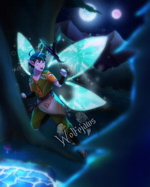 I designed my friend's DnD 5e character and drew this as a gift to him.